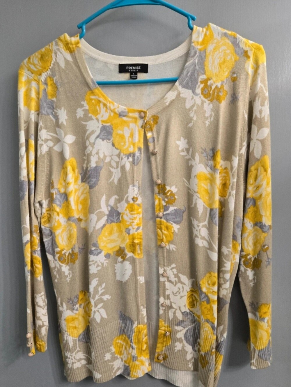 Gold & Gray Floral Cardigan